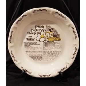 Vtg 1983 Watkins French Country Style Cheese Pie Recipe Deep Dish Pie Plate